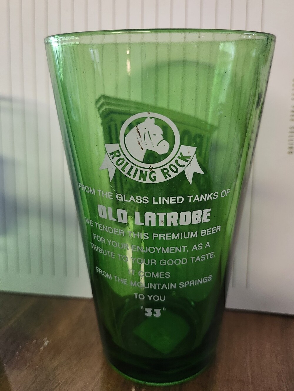 Rolling Rock Green Pint Glass - Set of 2 - Picture 3 of 8